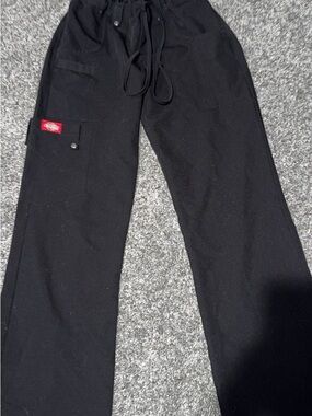 Dickies Black Cargo Scrub Pants with Utility Pocket